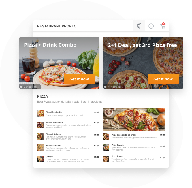 funzionalità dell'app ristorante: promozioni nel menu