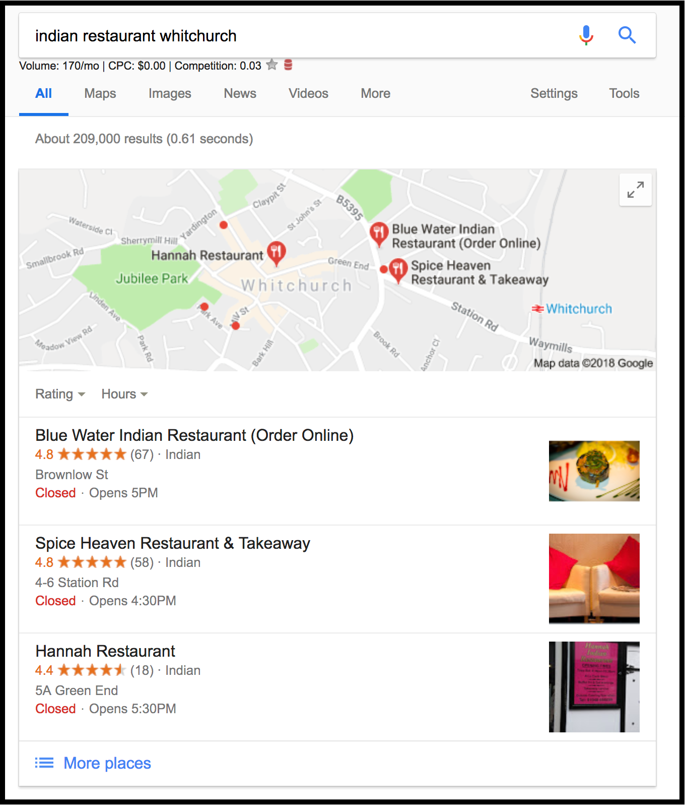 Vantaggi di Google My Page: aiuta i potenziali clienti a vedere la tua attività sulle mappe, in un luogo chiamato Local-3 pack, situato sotto la mappa