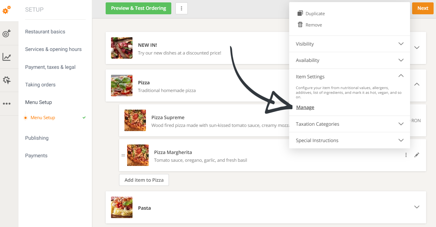 come creare menu di ristoranti con informazioni nutrizionali