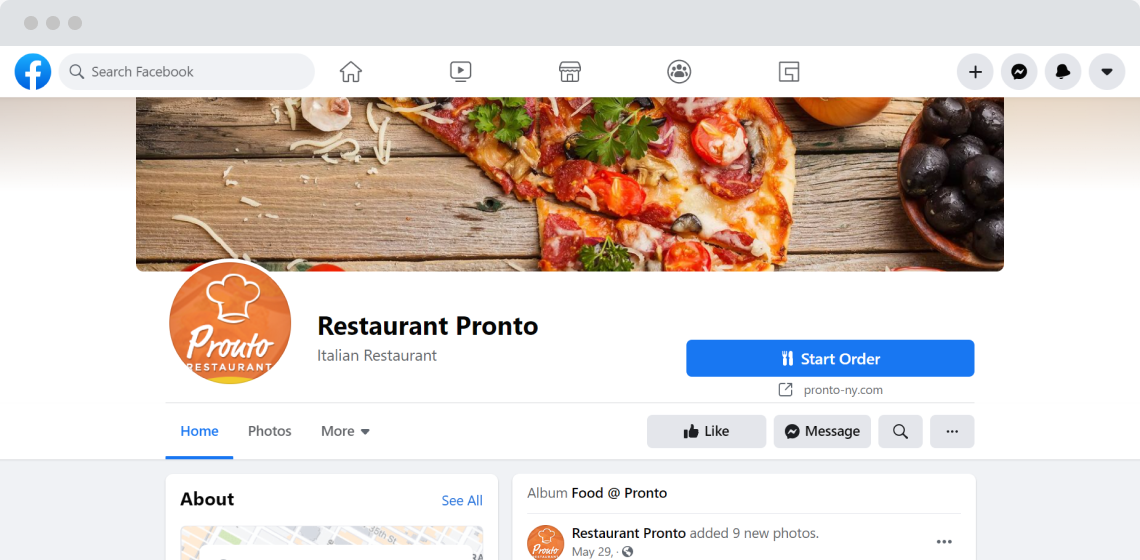idee di marketing gratuite per ristoranti: abilita gli ordini su Facebook