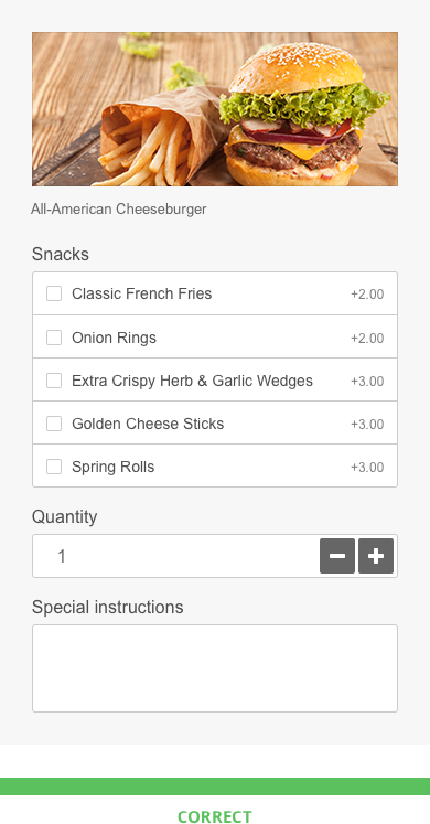 suggerimenti per la progettazione del menu: offri patatine fritte con hamburger 