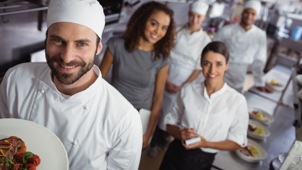 Millennial restaurant kitchen staff